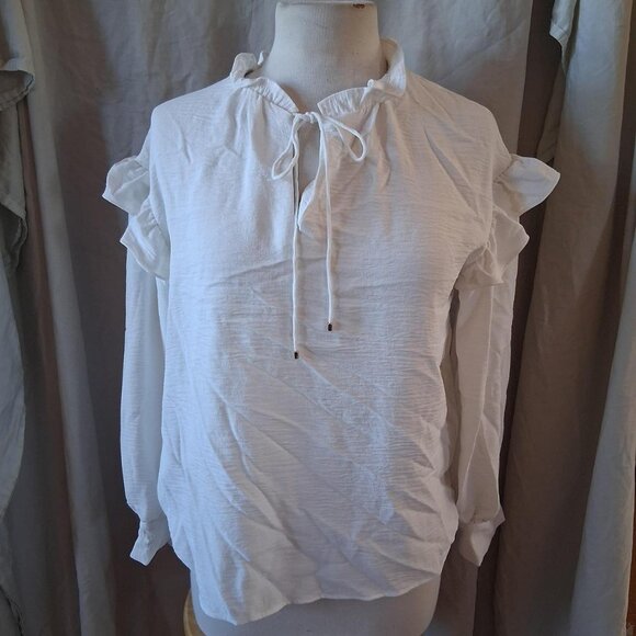 Tommy Hilfiger white long sleeve blouse small - Picture 1 of 8
